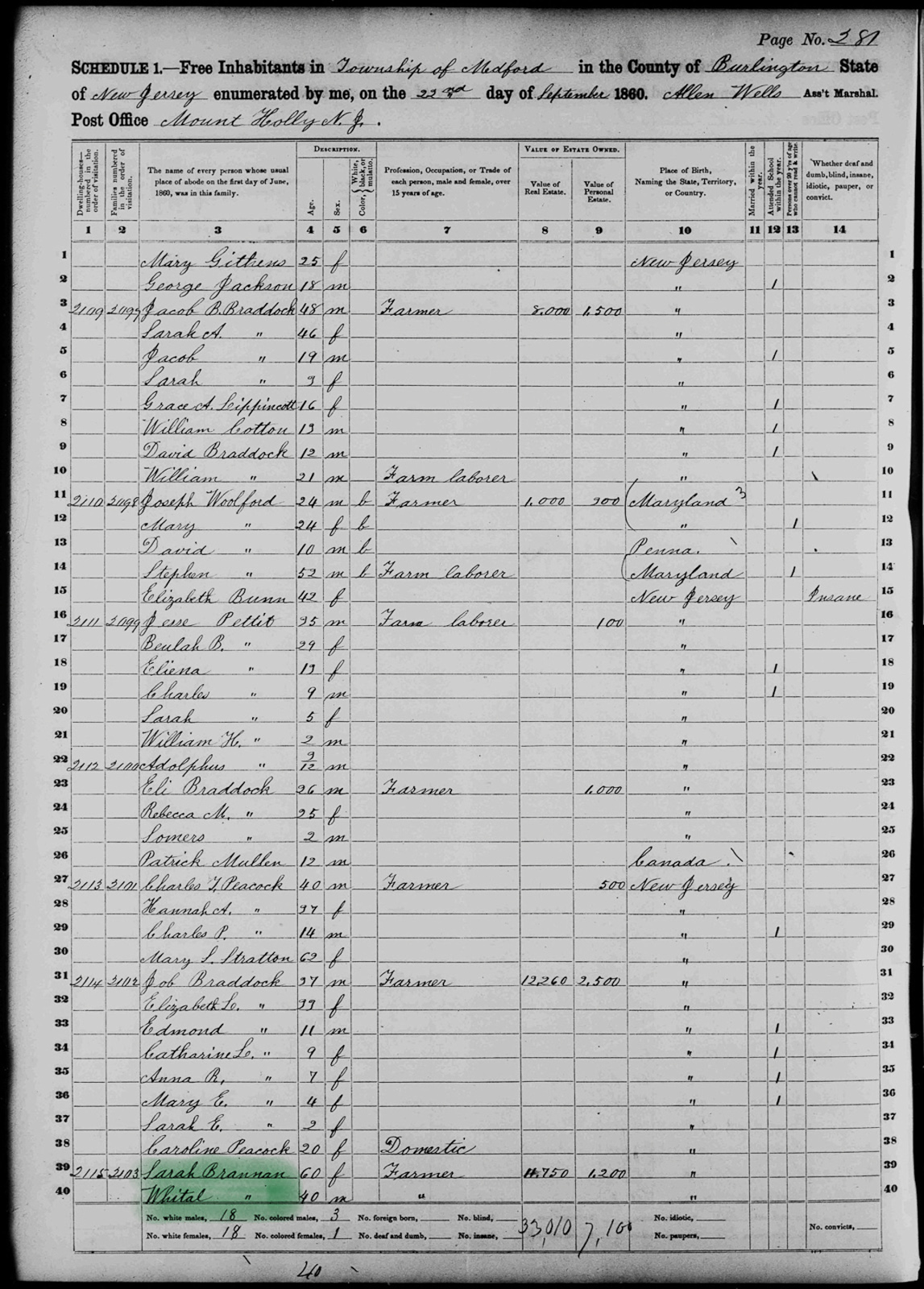 Census Brannan - 1860b United States Federal Census