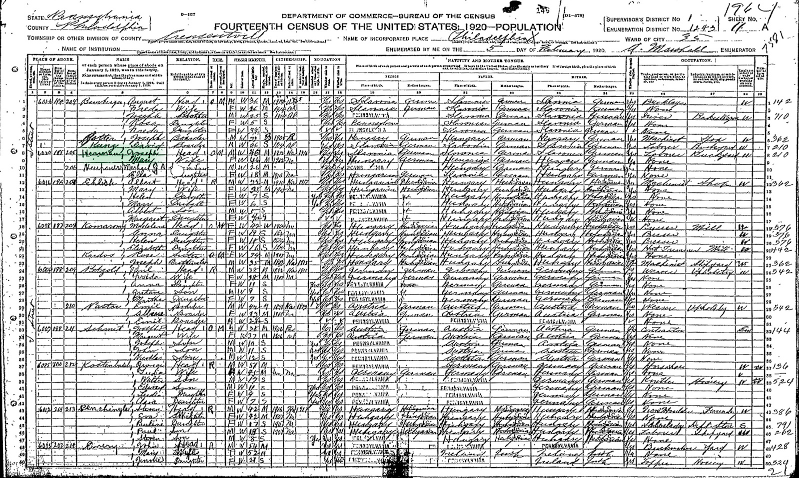 Census Herman - 1920 United States Federal Census
