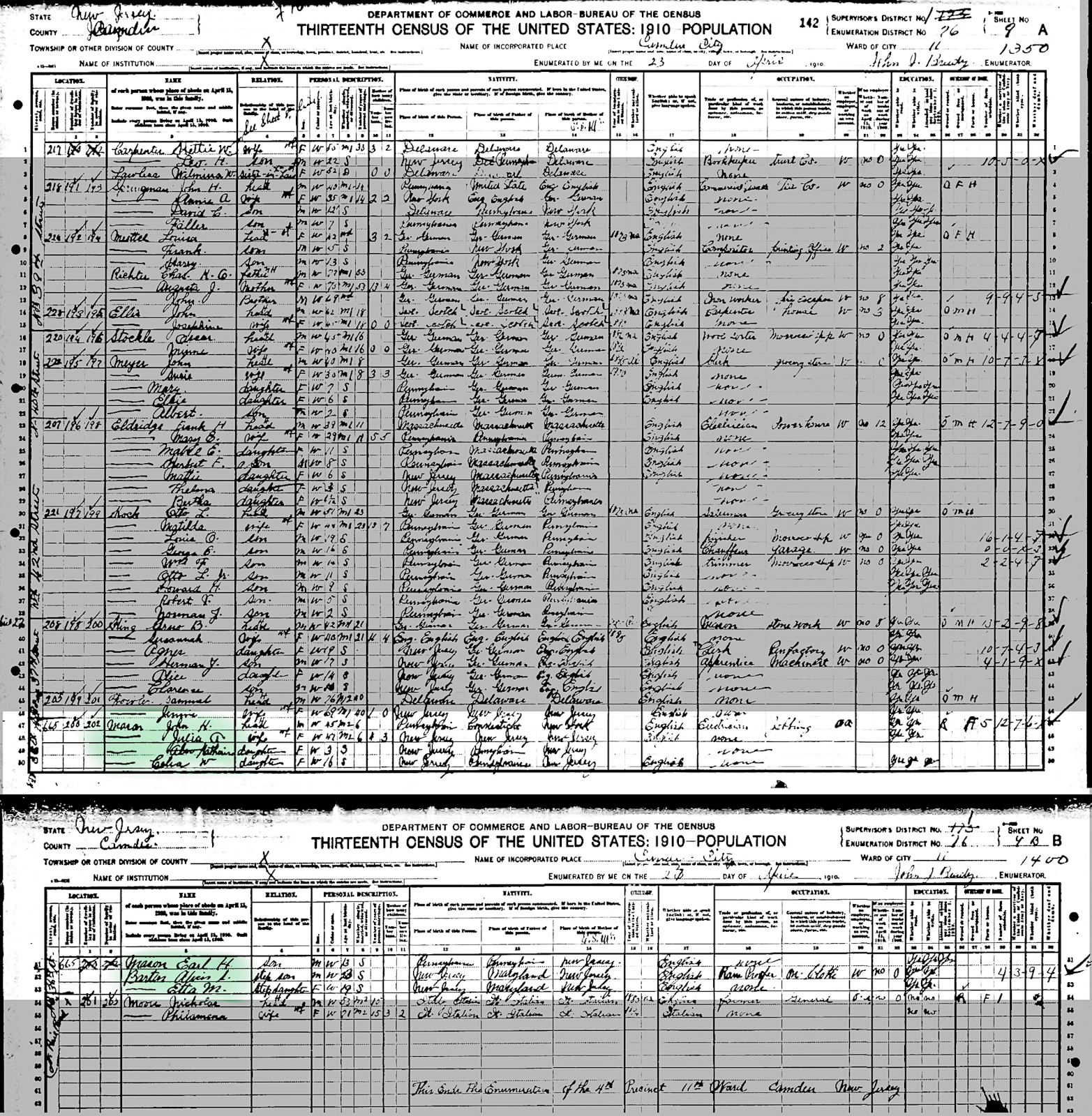 Census Mason - 1910 United States Federal Census