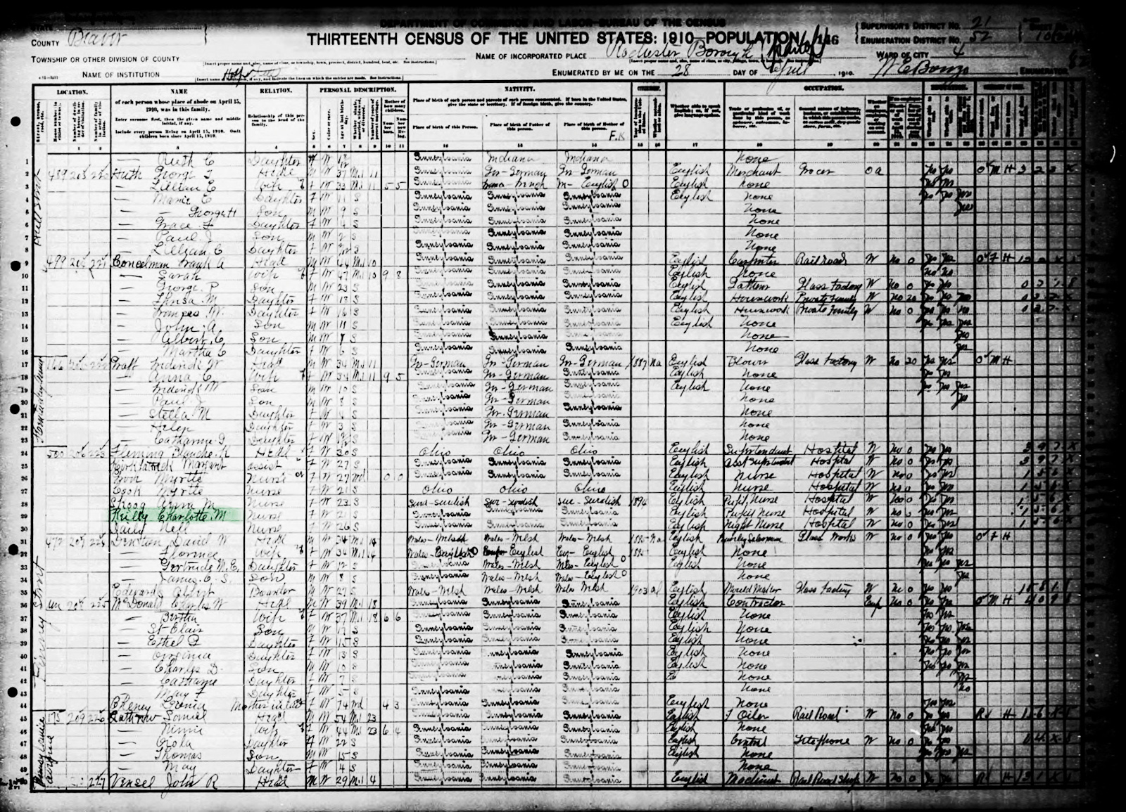Census Reilly - 1910b United States Federal Census