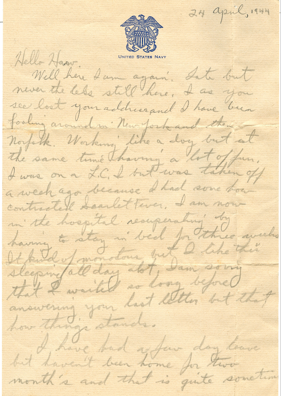 Letter Thomas T Reilly Jr 1944c