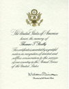 WWII  Appreciation Certificate Presidential - Thomas T Reilly Jr